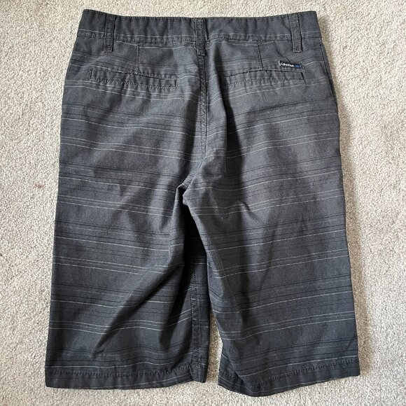 Calvin Klein Boys Dark Gray Striped Chino Shorts Size 14 - Picture 2 of 8